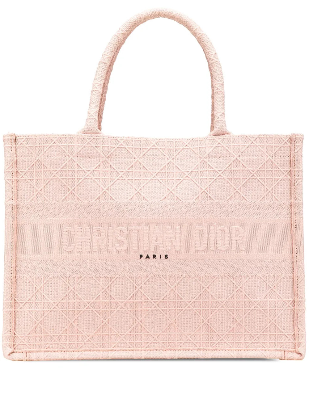 Christian Dior Pre-Owned 2020 Medium Canvas Cannage Embroidered Book tote bag - Pink | Farfetch Global