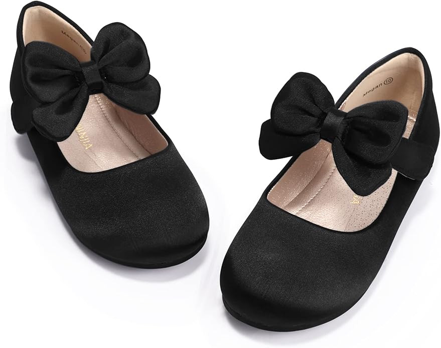 PANDANINJIA Toddler/Little Kid Girl's Angela Dress Mary Jane Ballet Flats Bow Flower Girl Wedding... | Amazon (US)