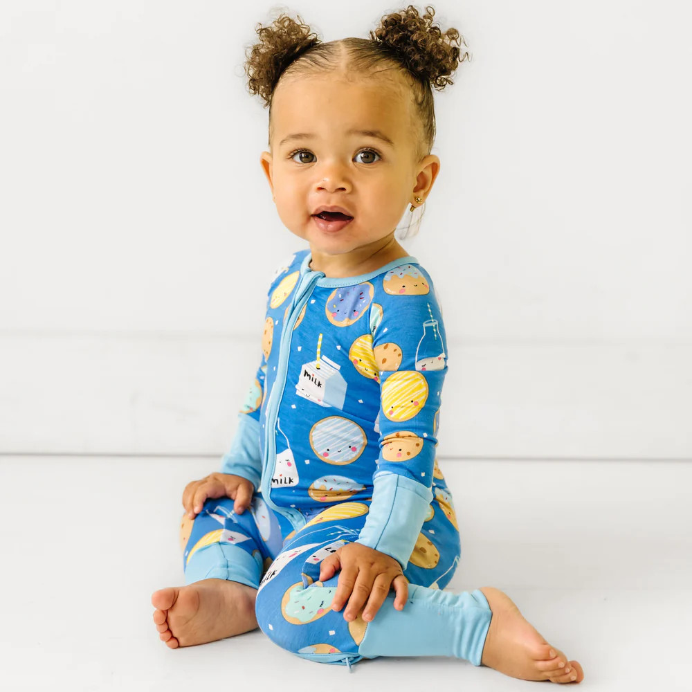 Blue Cookies & Milk Zippy | Little Sleepies