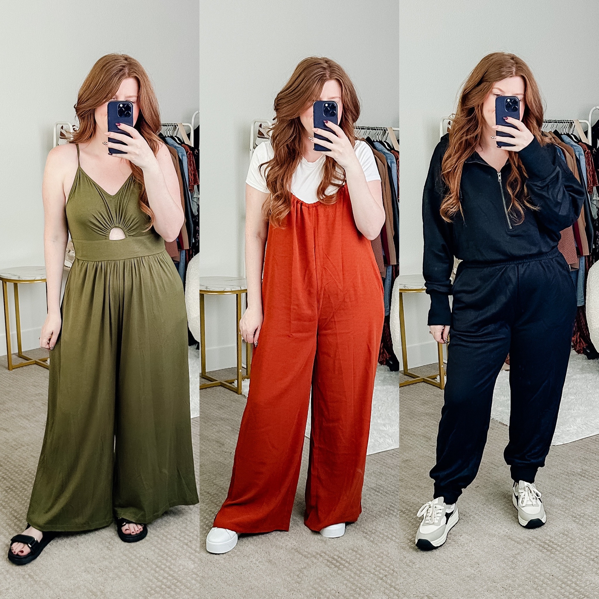 Fall jumpsuits from amazon. 

Fall outfits. 

Jumpsuit 1: size large 
Jumpsuit 2: size medium 
Jumpsuit 3: size large 

#LTKmidsize #LTKstyletip #LTKfindsunder50