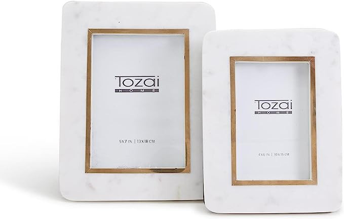 Two's Company Hoxton White Marble Frames Incl 2 Sizes Set of 2 | Amazon (US)