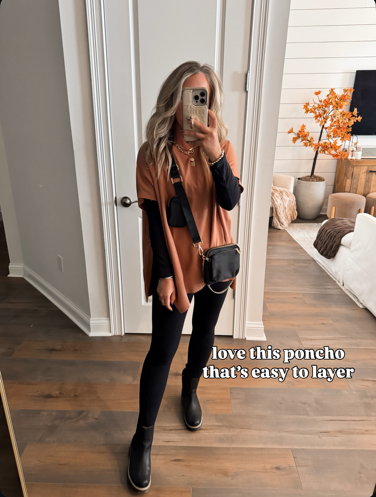 Amazon fashion Thanksgiving outfit inspo! Fall fashion, poncho, styling leggings, throw on and go, casual dinner outfit, pullover, layering, winter style, winter fashion, styled look.  

 #LTKootd #LTKFindsUnder50