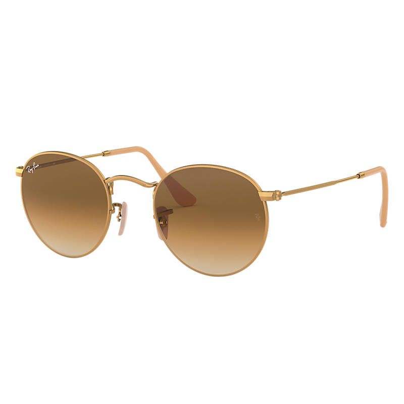 Ray-Ban Round Metal Gold Sunglasses, Brown Lenses - Rb3447 | Ray-Ban (US)