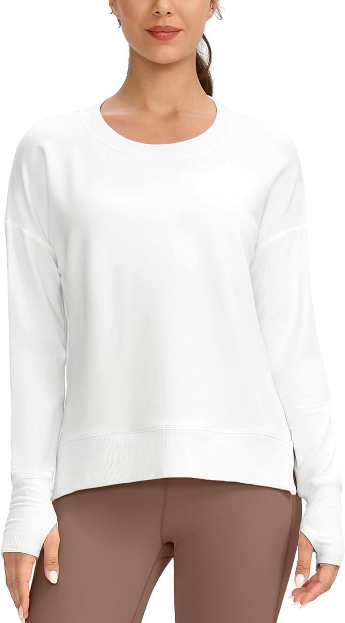 G Gradual Sweatshirt for Women Buttery Soft Yoga Tops Crewneck Modal Pullover Shirts Side Slit Th... | Amazon (US)