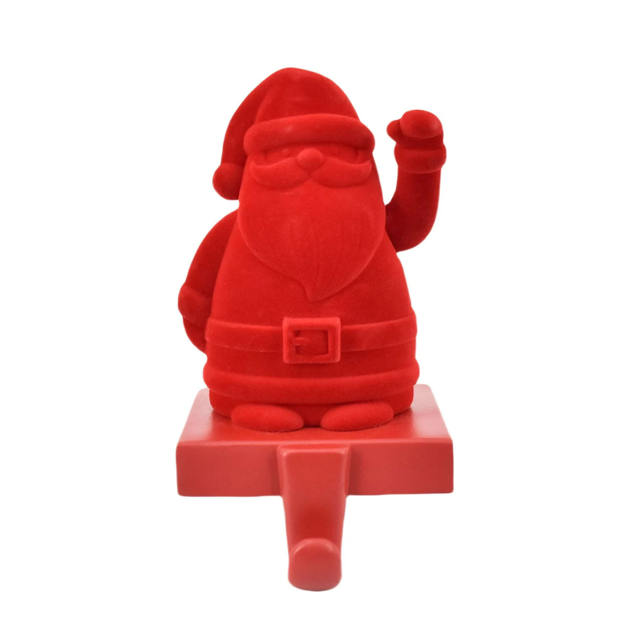 Flocked Santa with Hand Waving Function Christmas Stocking Holder, Red, 9.5", by Holiday Time - W... | Walmart (US)