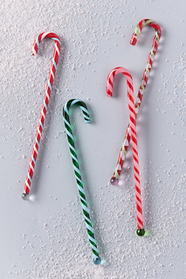 Glass Candy Cane Cocktail Stirrers, Set of 4 | Anthropologie (US)
