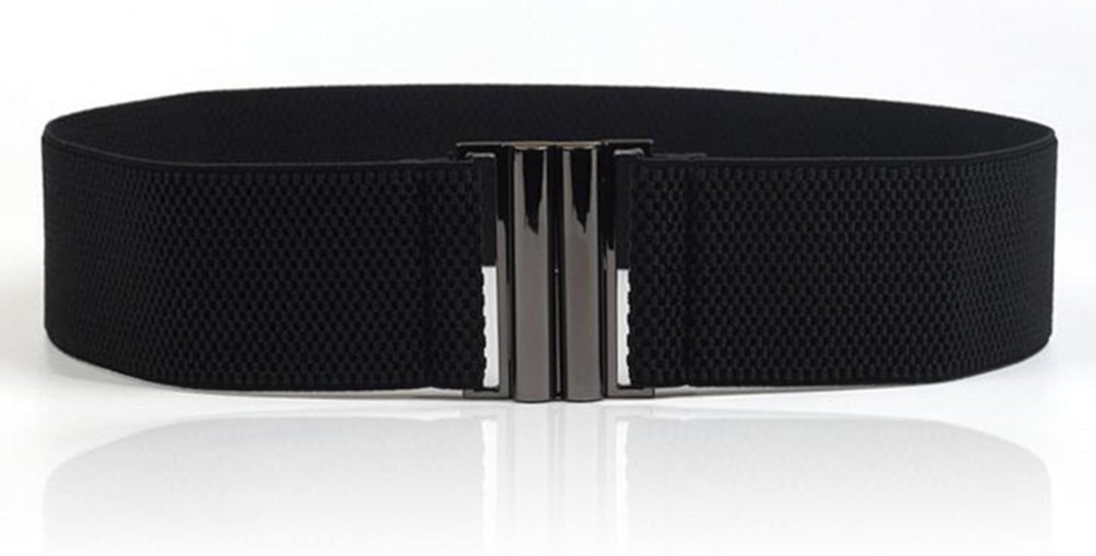 YYXR Womens Black Vintage Plus Elastic Stretchy Waist Cinch Trimmer Belt | Amazon (US)