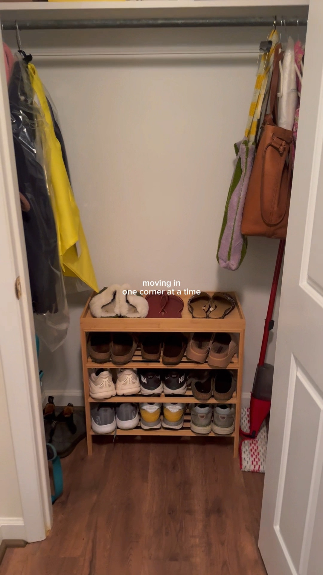 Moving in one corner at a time 🏡✨ This little closet upgrade made a huge difference in our feng shui thanks to a nifty lil shoe shelf.

Linked the shoe rack + other faves in the closet so you can create your own little corner of calm. 🌿

#ClosetOrganization #ShoeStorageIdeas #BambooShoeRack #HomeOrganization #SmallSpaceSolutions #LTKHome #LTKFinds #BeforeAndAfterHome #MoveInProgress

#LTKHome #LTKFindsUnder50 #LTKShoeCrush