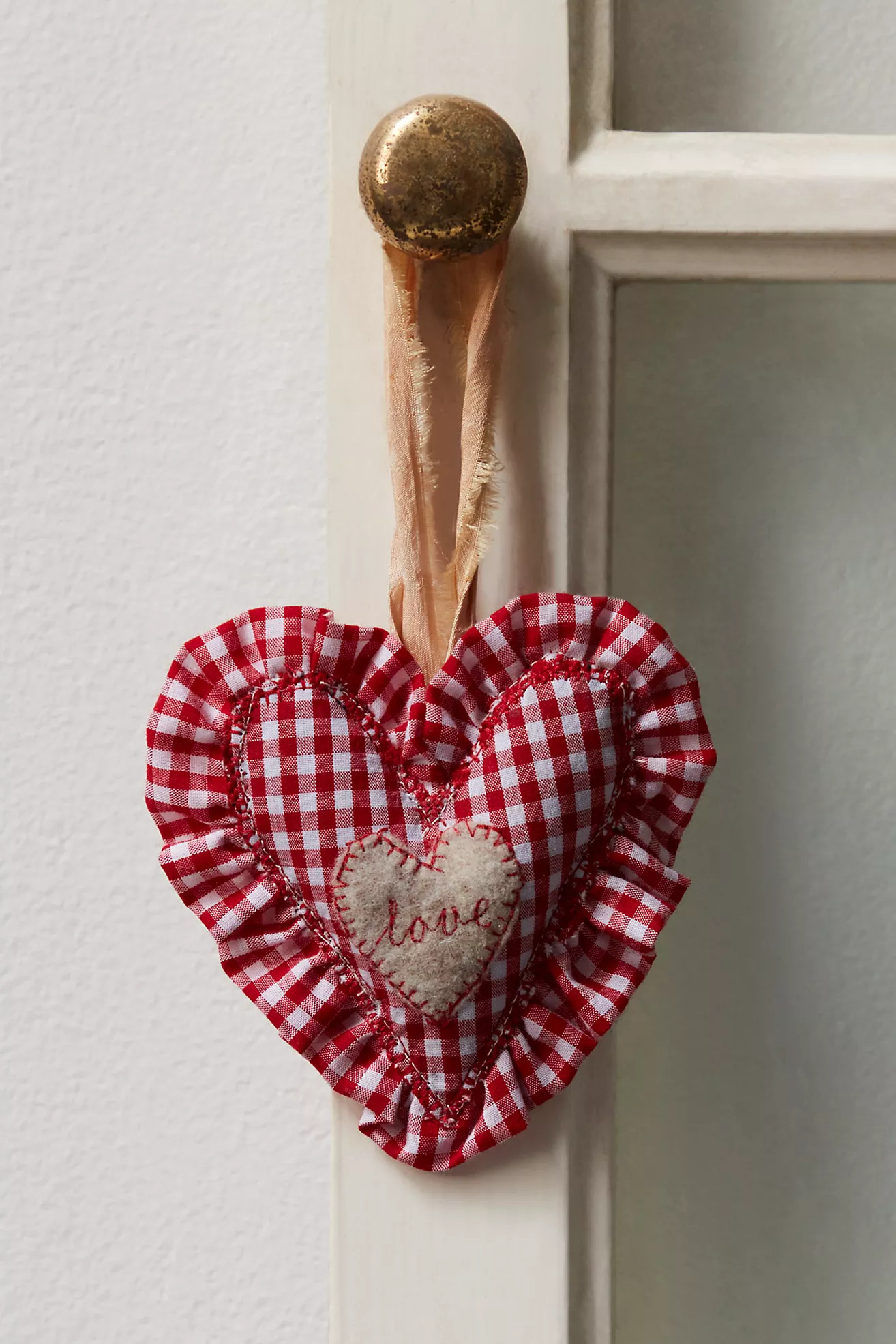 Gracie Gingham Heart Ornament | Free People (Global - UK&FR Excluded)
