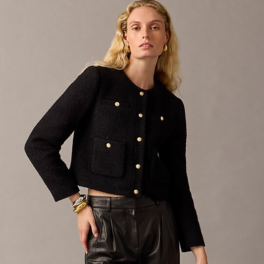 Collection cropped lady jacket in Italian wool-blend bouclé | J. Crew US