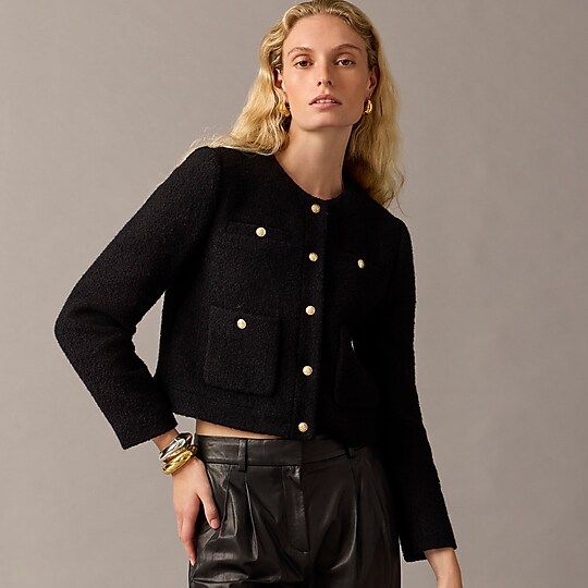 Collection cropped lady jacket in Italian wool-blend bouclé | J.Crew US