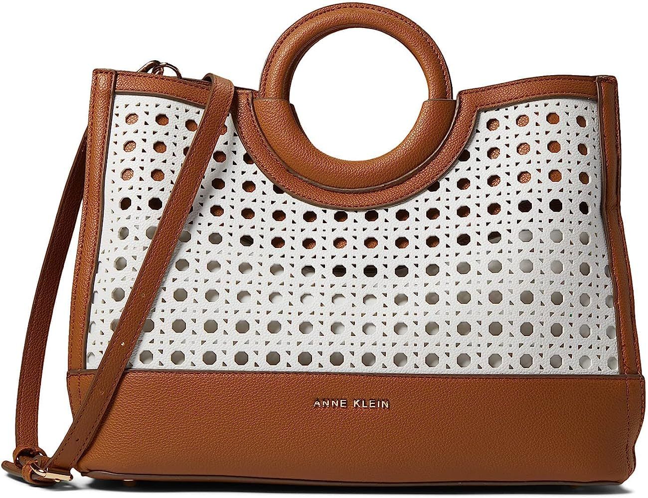 Anne Klein Perforated Rounded Top Handle Satchel | Amazon (US)