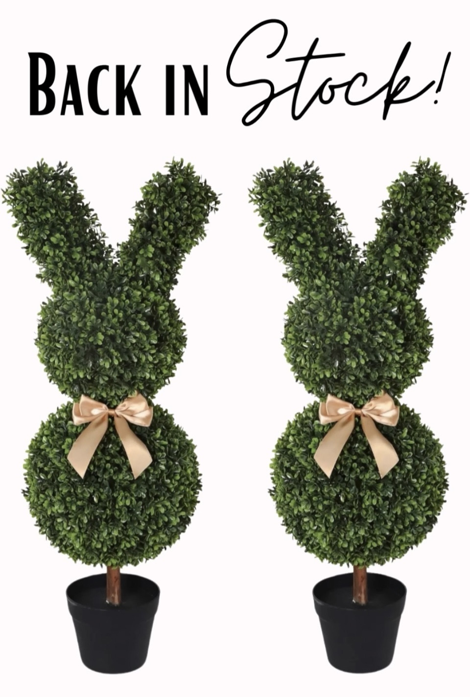 These adorable Bunny-Shaped Topiary Trees are finally back in stock! 
They 35” tall and come in a pair!
🤍

#LTKhome #LTKSeasonal #LTKstyletip