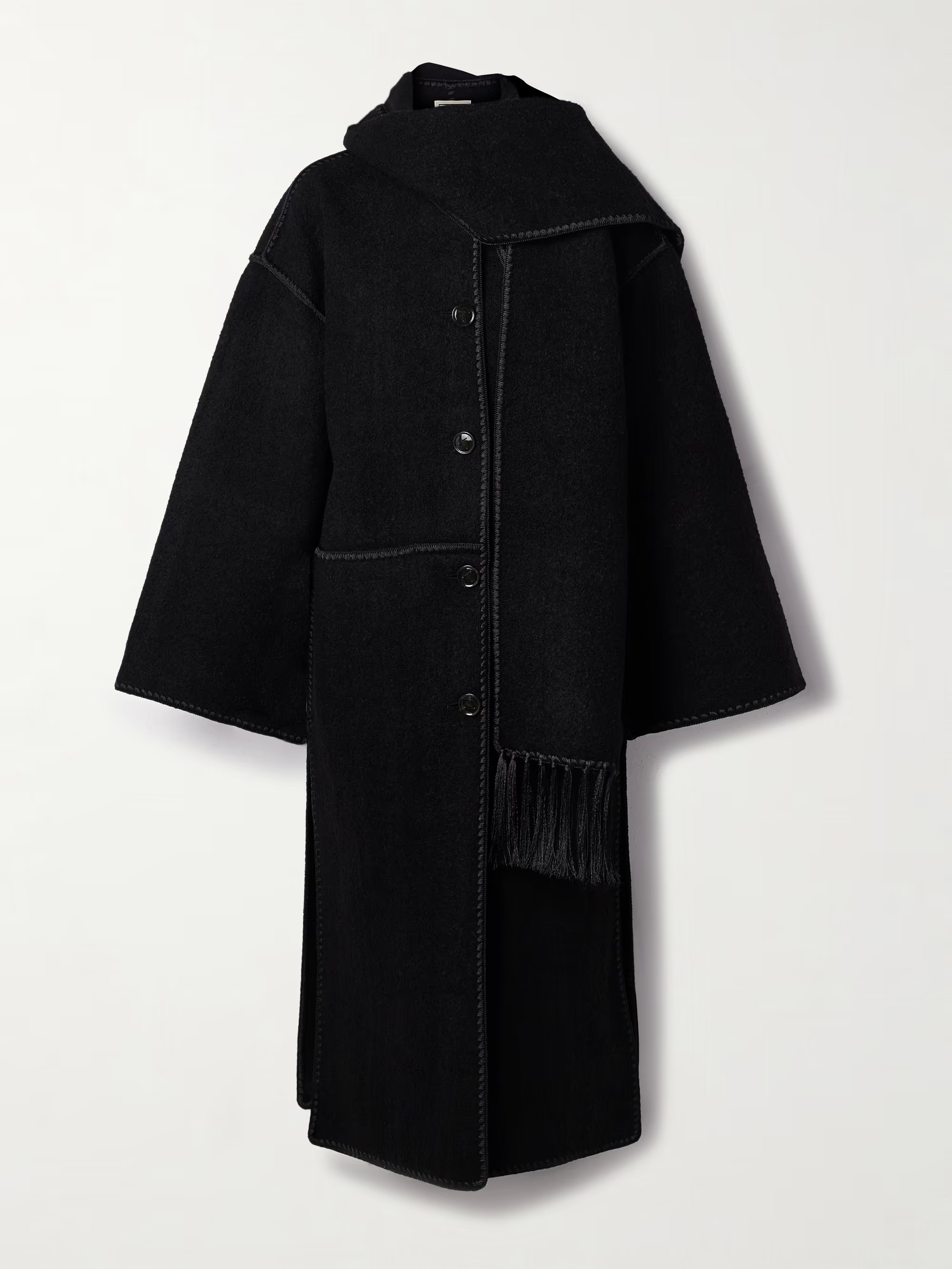 Draped fringed wool-blend bouclé jacket | NET-A-PORTER (US)