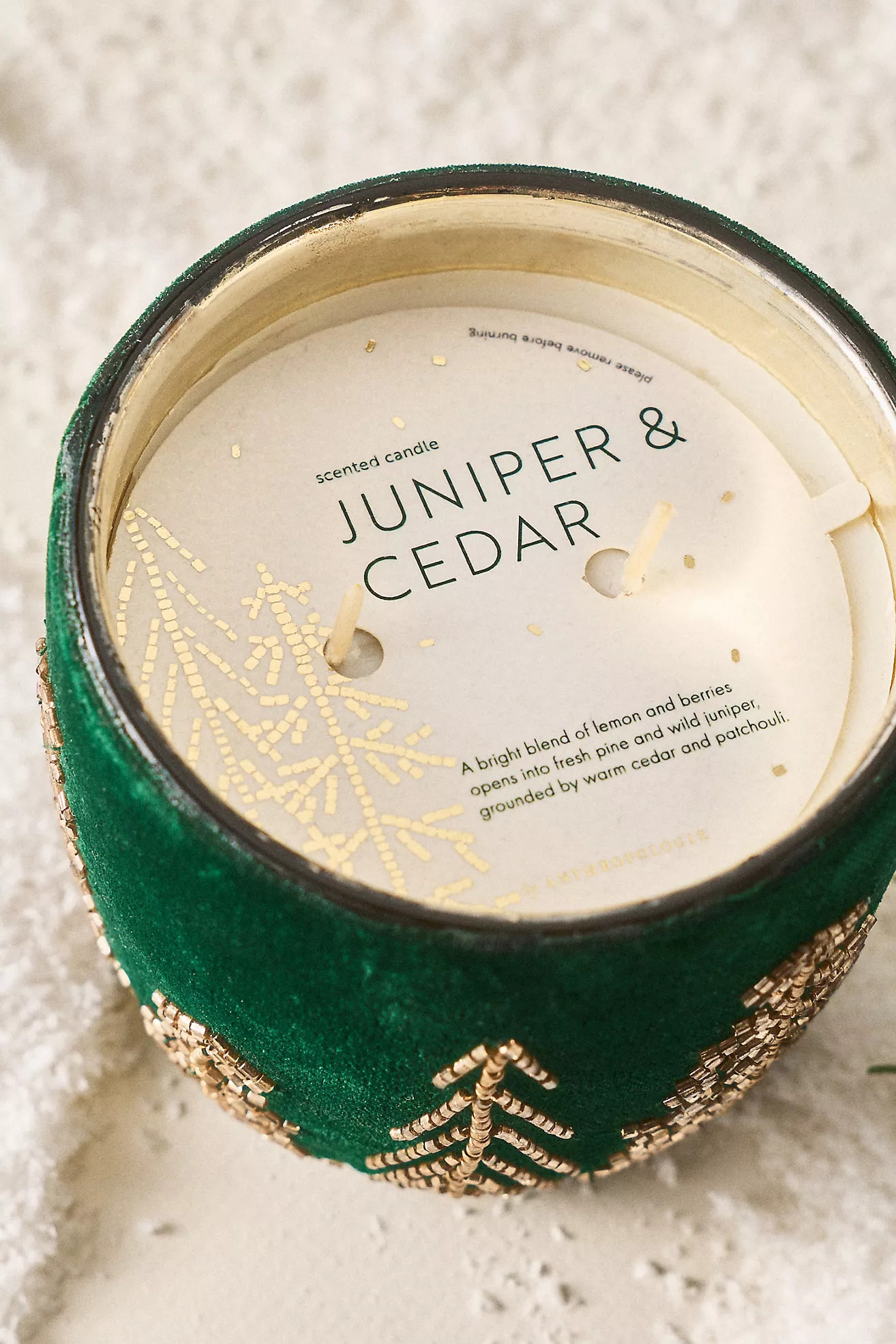 Velvet Forest Woody Juniper & Cedar Glass Candle | Anthropologie (US)