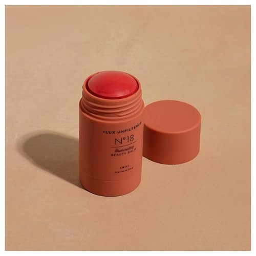 + Lux Unfiltered N°18 Illuminating Beauty Balm - Cream Blush Stick with Mango Butter - Buildable and Blendable Shimmer Blush Makeup Stick - Vegan & Cruelty Free - Chili (A Spicy Sheer Red) | Amazon (US)