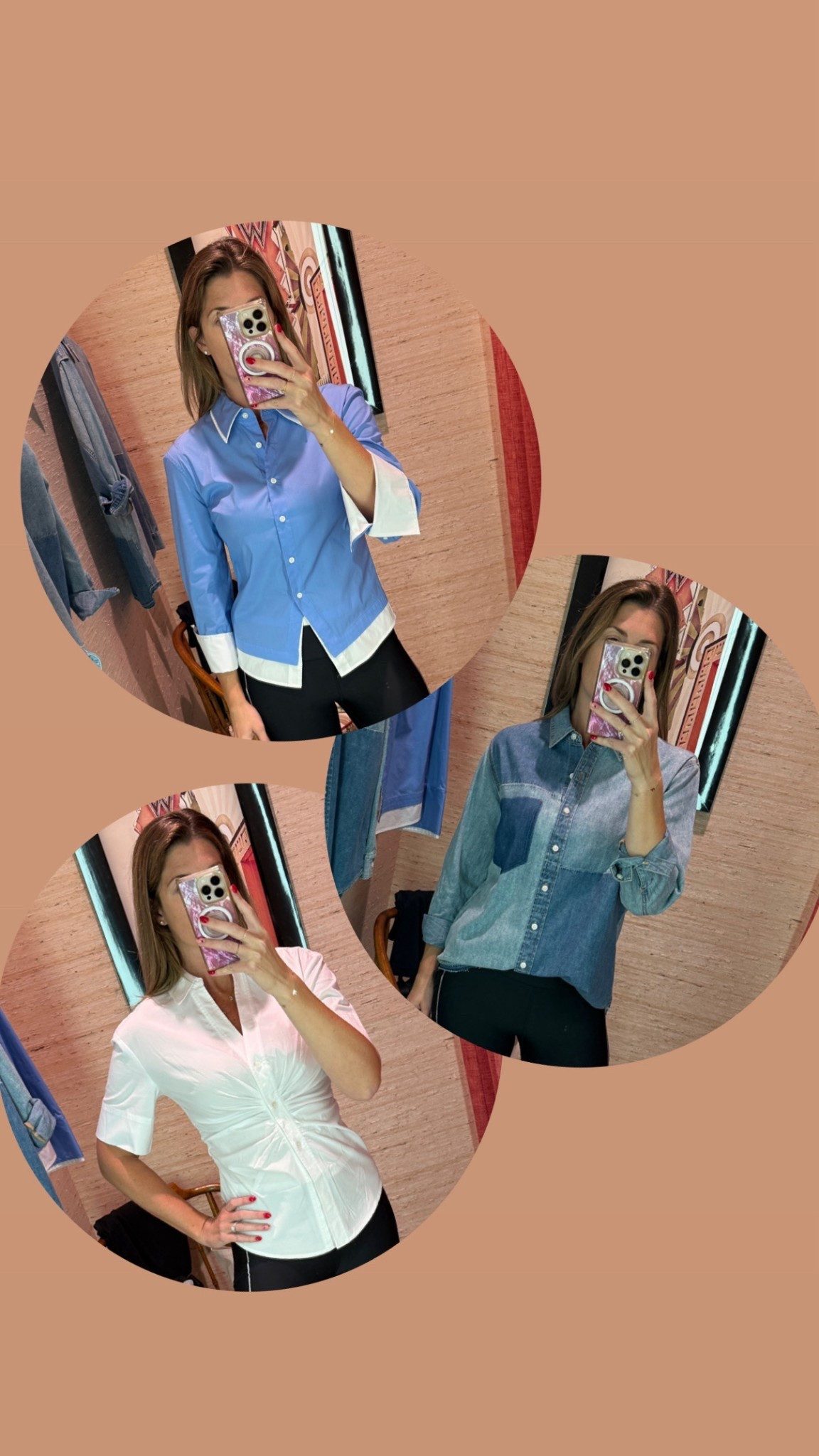 Picked up a few cute tops for spring including casual and professional staples. 

Blue button down runs TTS. Wearing size 6. 

Chambray shirt is oversized. Size down. Wearing size 4. 

White button down runs TTS. Wearing size 6.

#LTKOver40 #LTKWorkwear #LTKTall
