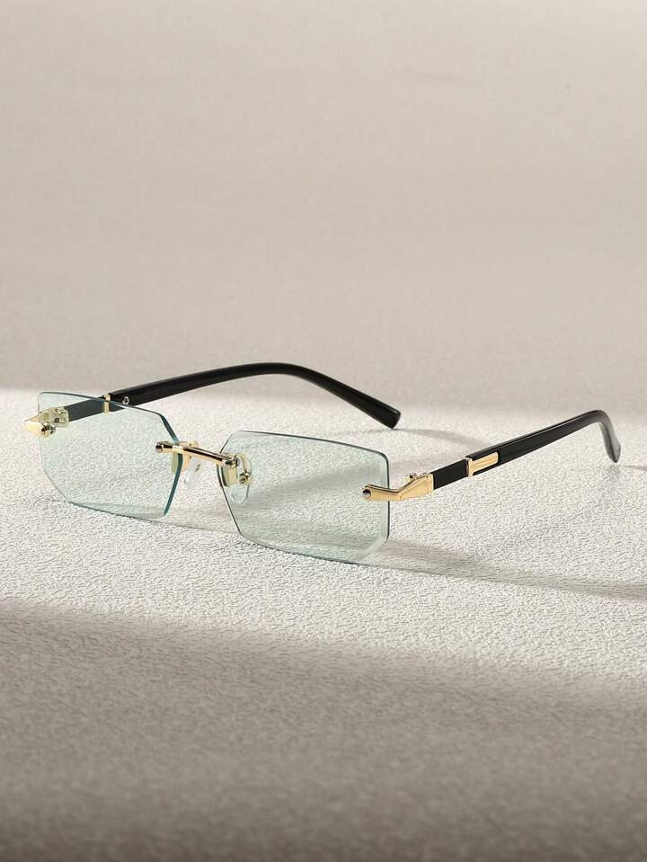 1 Stück Schwarzer Kleiner Rahmen Modische Randlose Y2K Mode Brille Sommer Strand Sonnenbrille Accessoires Streetstyle Passt Zu Pullover, Jacke, Sweatshirt, Lederhose Und Cargohose Für Sommerstrand, Outdoor, Reisen | SHEIN