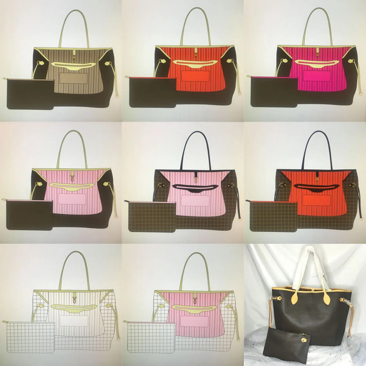 MM GM NAVERFULLS luxury designer totes genuine leather hand bags classic handbags for women purse... | DHGate