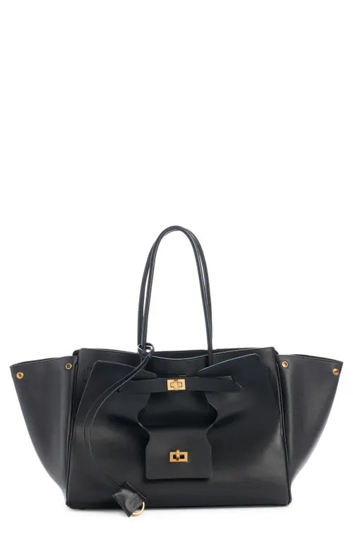 Balenciaga Medium Bel Air Calfskin Leather Tote in 1000 Black at Nordstrom | Nordstrom