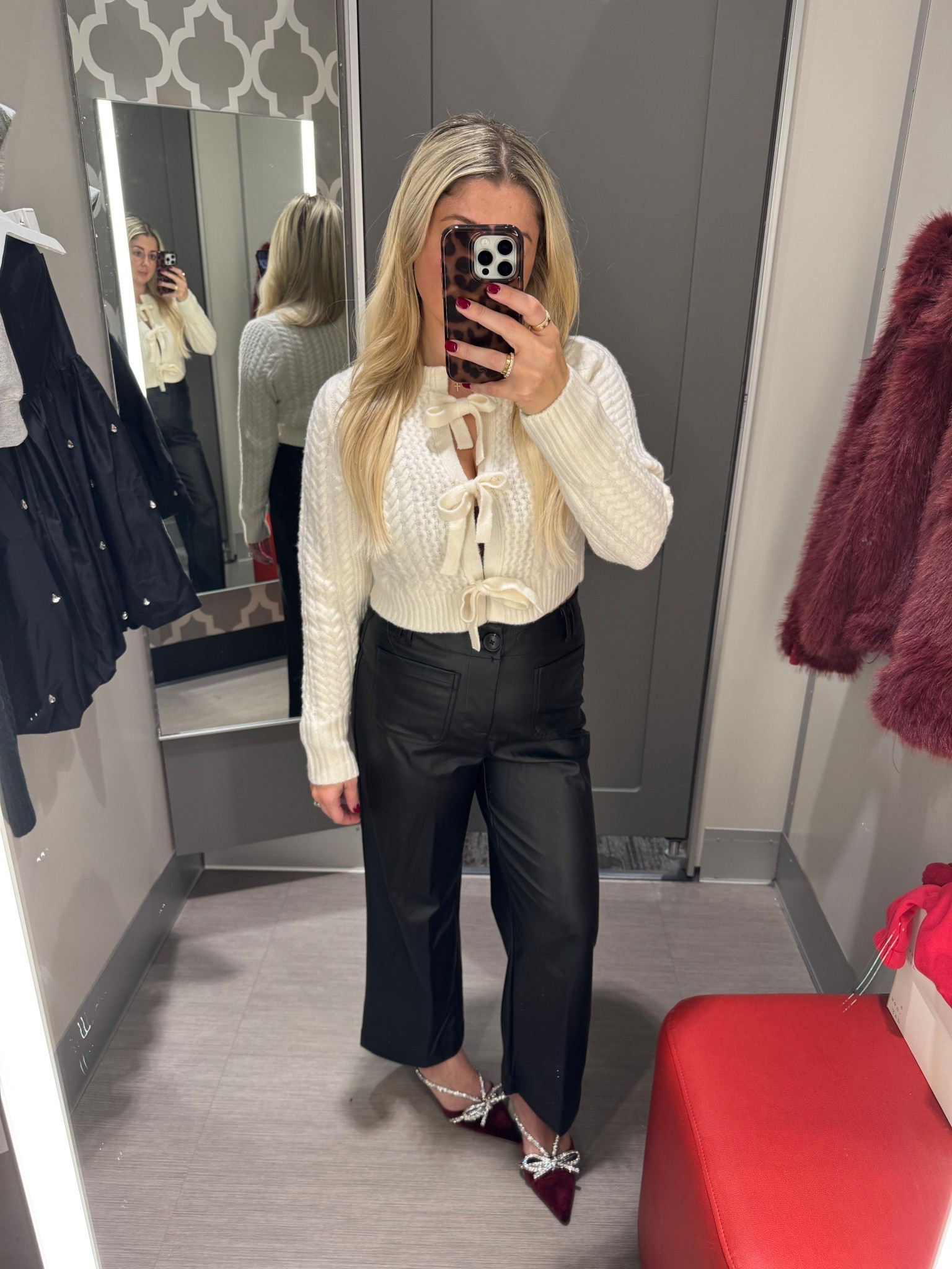 Holiday outfit 
Bow sweater m
Pants size 4
Heels tts
Christmas outfit 

#LTKFindsUnder50 #LTKHoliday #LTKShoeCrush