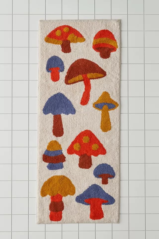 Mushroom Friends Bath Mat | Urban Outfitters (US and RoW)