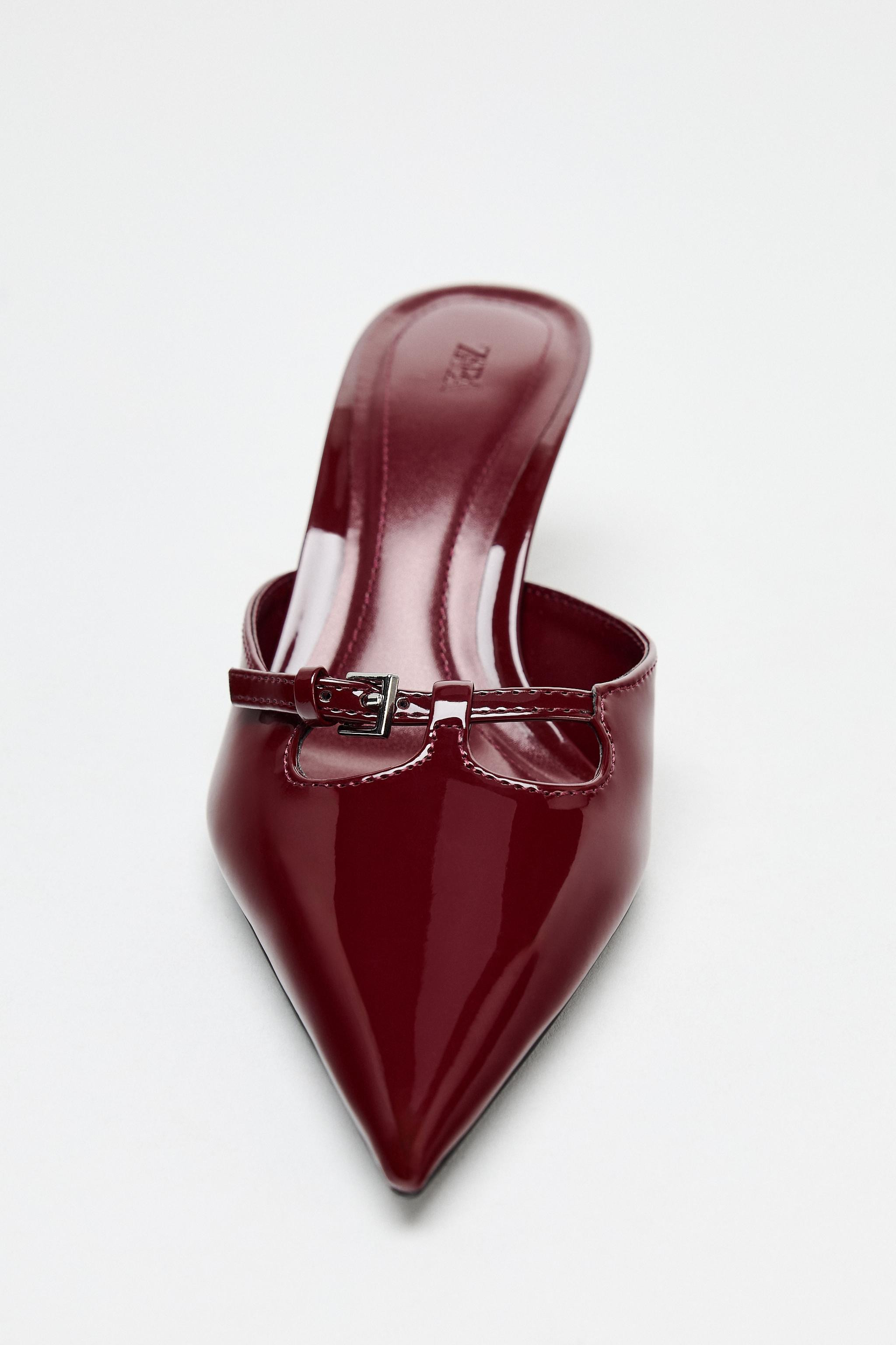 PATENT FINISH BUCKLED MULES | Zara US