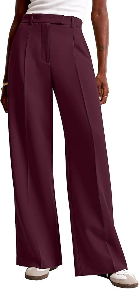 NIMIN Women Wide Leg Pants High Waisted Business Casual Work Trousers Dressy Pants with Pockets | Amazon (US)