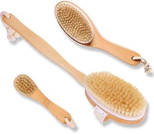 Touch Me 3 Set Body Brush Set - Long Wooden Dry Bath Body Back Brush, Contour Handle Natural Bristle | Amazon (US)