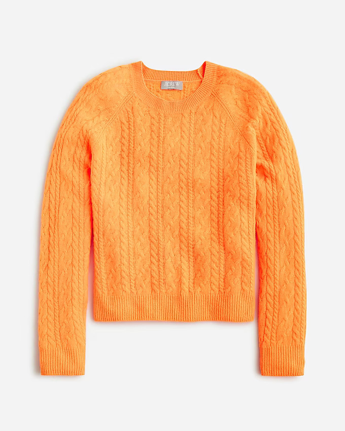 Cashmere cropped cable-knit crewneck sweater | J. Crew US