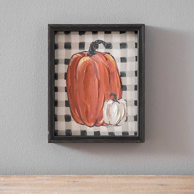 Buffalo Check Pumpkin Framed Art Print | Kirkland's Home