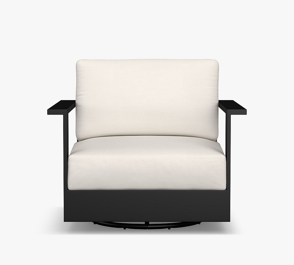 Malibu Metal Platform Swivel Outdoor Lounge Chair | Pottery Barn (US)