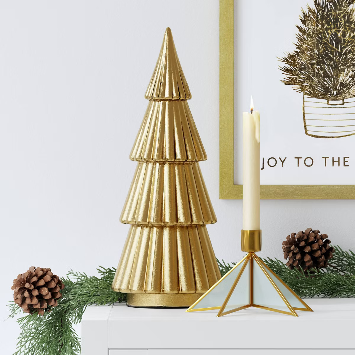 12" Metallic Christmas Tree Sculpture - Wondershop™ Gold | Target