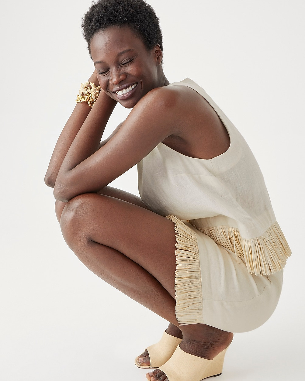 Collection fringe trim linen mini skirt | J. Crew US