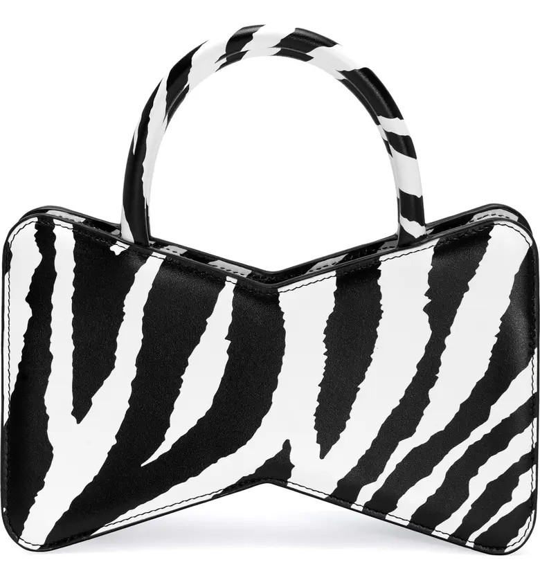 Mach & Mach Bow Zebra Stripe Leather Top Handle Bag | Nordstrom | Nordstrom Canada