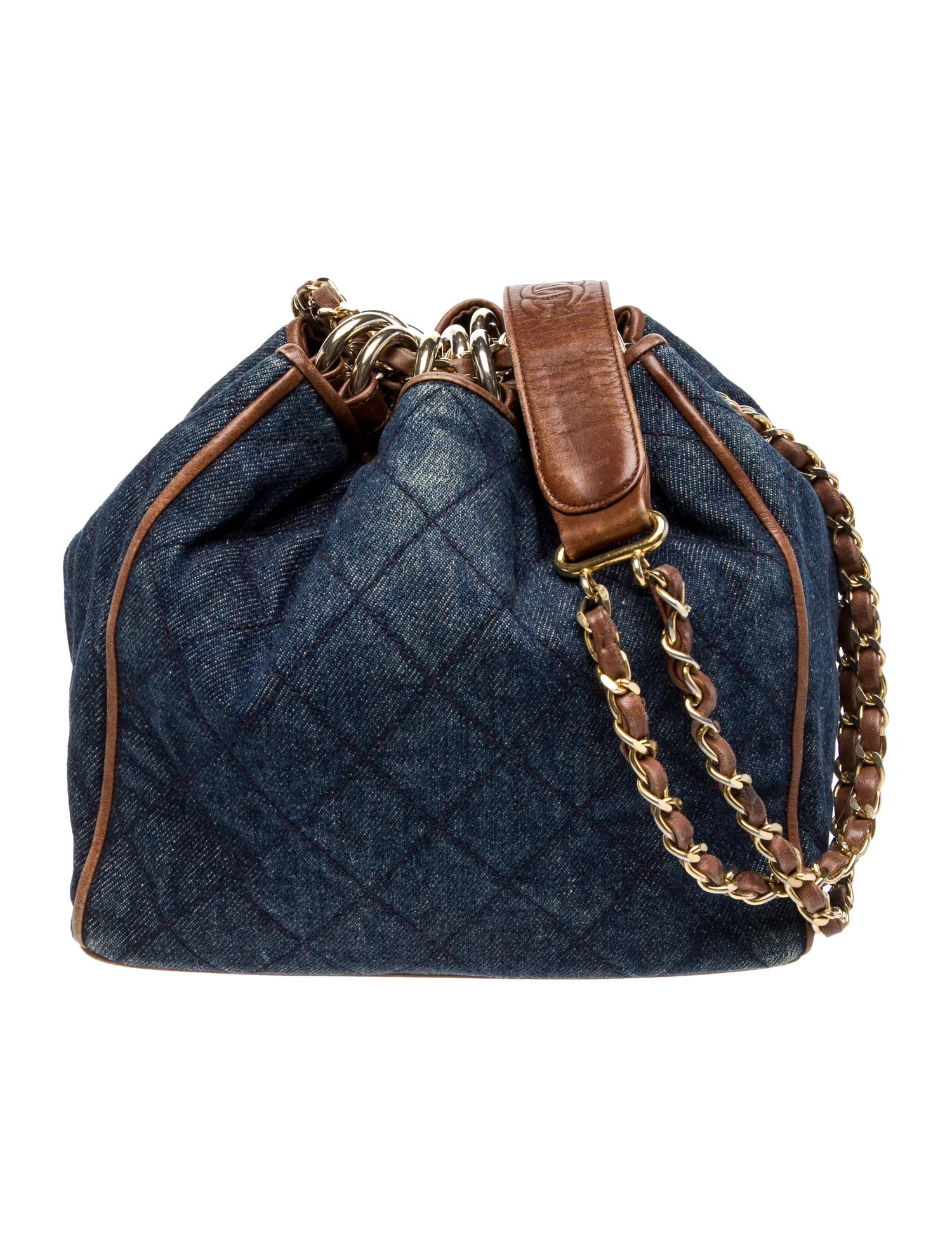 Quilted Denim Bucket Bag | The RealReal