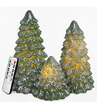Gold Christmas Tree Flameless Candles with Remote Battery Operated Flickering LED Tabletop Lighte... | Amazon (US)