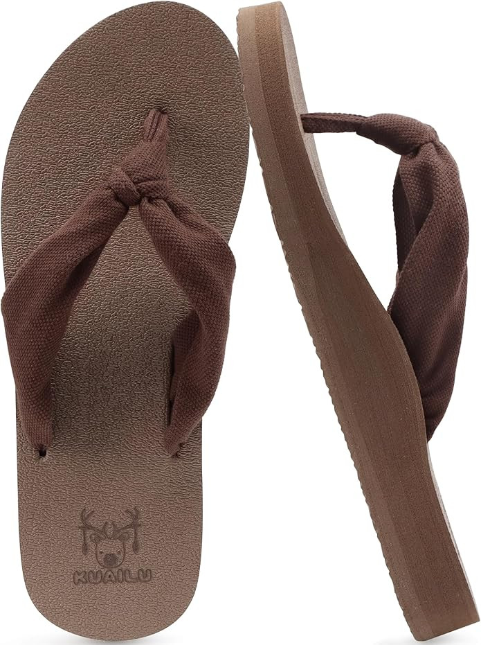 KuaiLu Flip Flops for Women with Arch Support Yoga Mat Comfortable Summer Beach Walking Thong Cus... | Amazon (US)