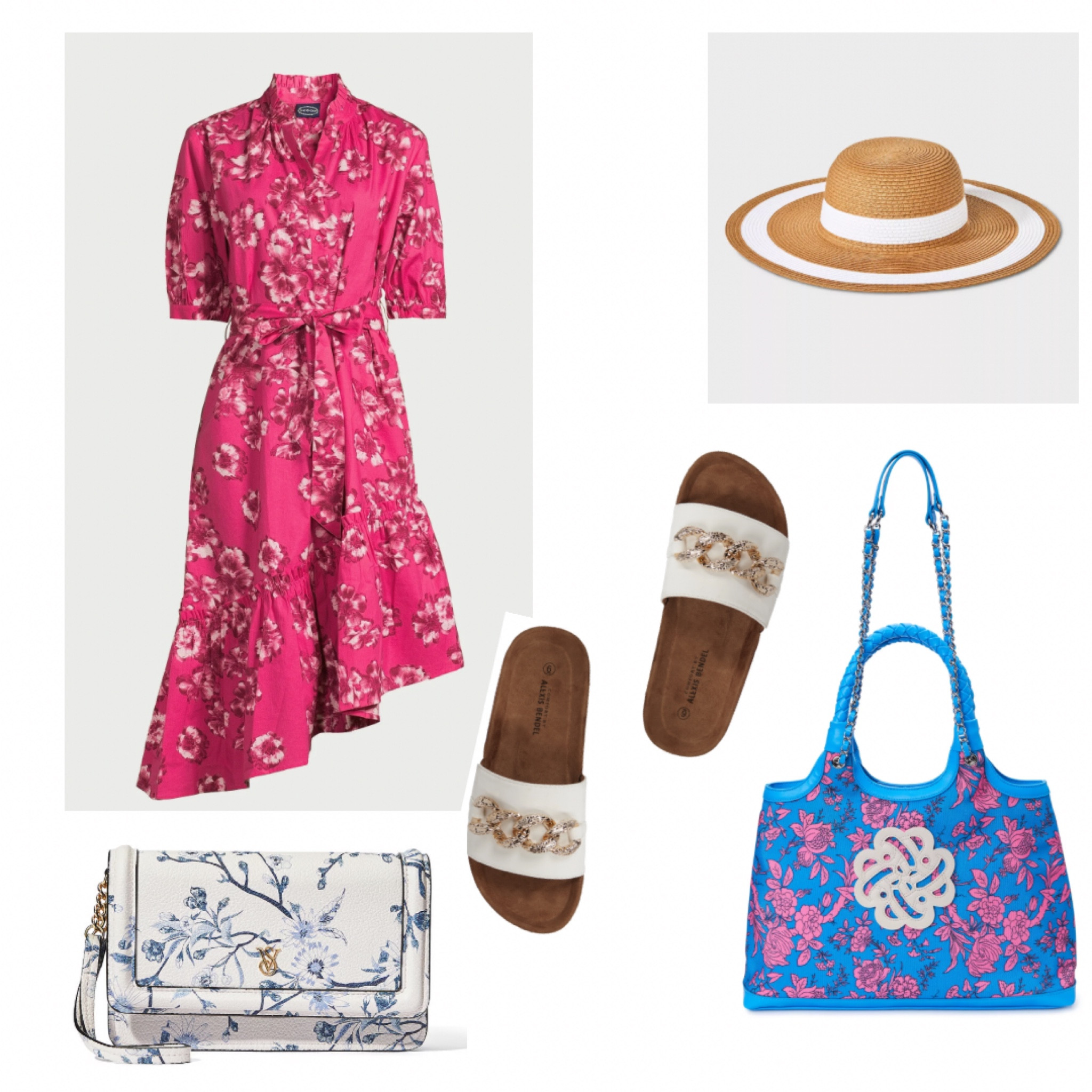 Wedding outfit. Spring outfit. Work outfit
Pink floral wrap dress tote bag wallet sun hat and sandals 

#LTKWedding #LTKStyleTip #LTKWorkwear