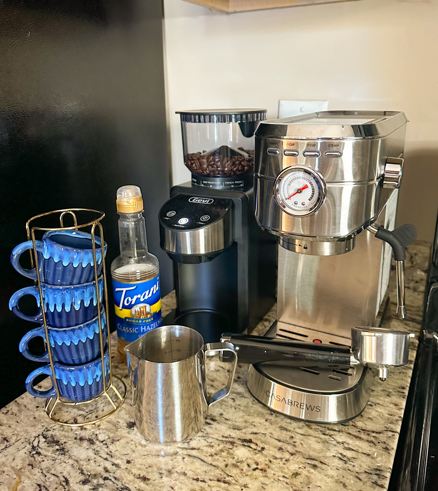 My morning routine coffee station!! I get so many compliments on this and it is my favorite amazon find !! Espresso maker and coffee bean grinder ! 

#LTKFindsUnder100 #LTKHome #LTKSaleAlert
