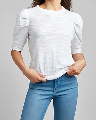 Slub Puff Sleeve Tee | Express