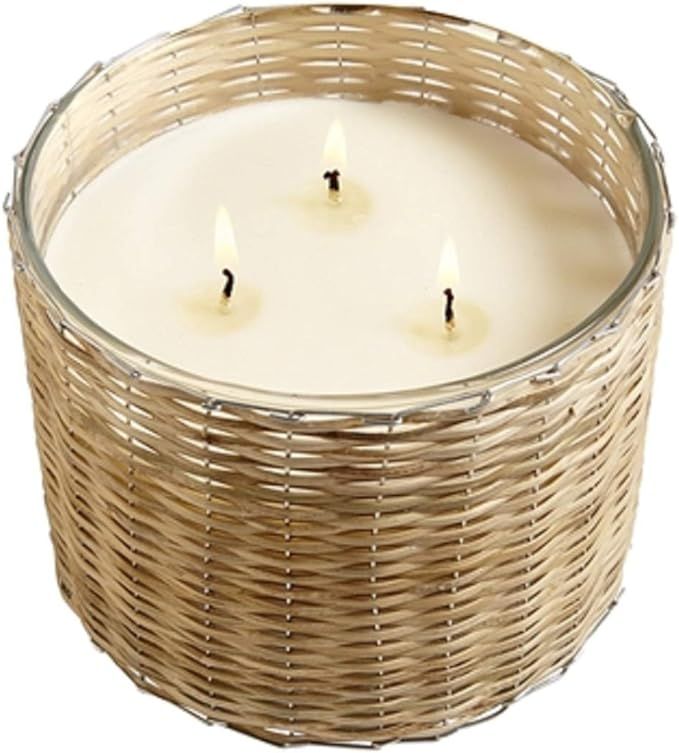 Hillhouse Naturals BWGL3 Beach Wood 3 Wick Handwoven Candle, 21oz | Amazon (US)