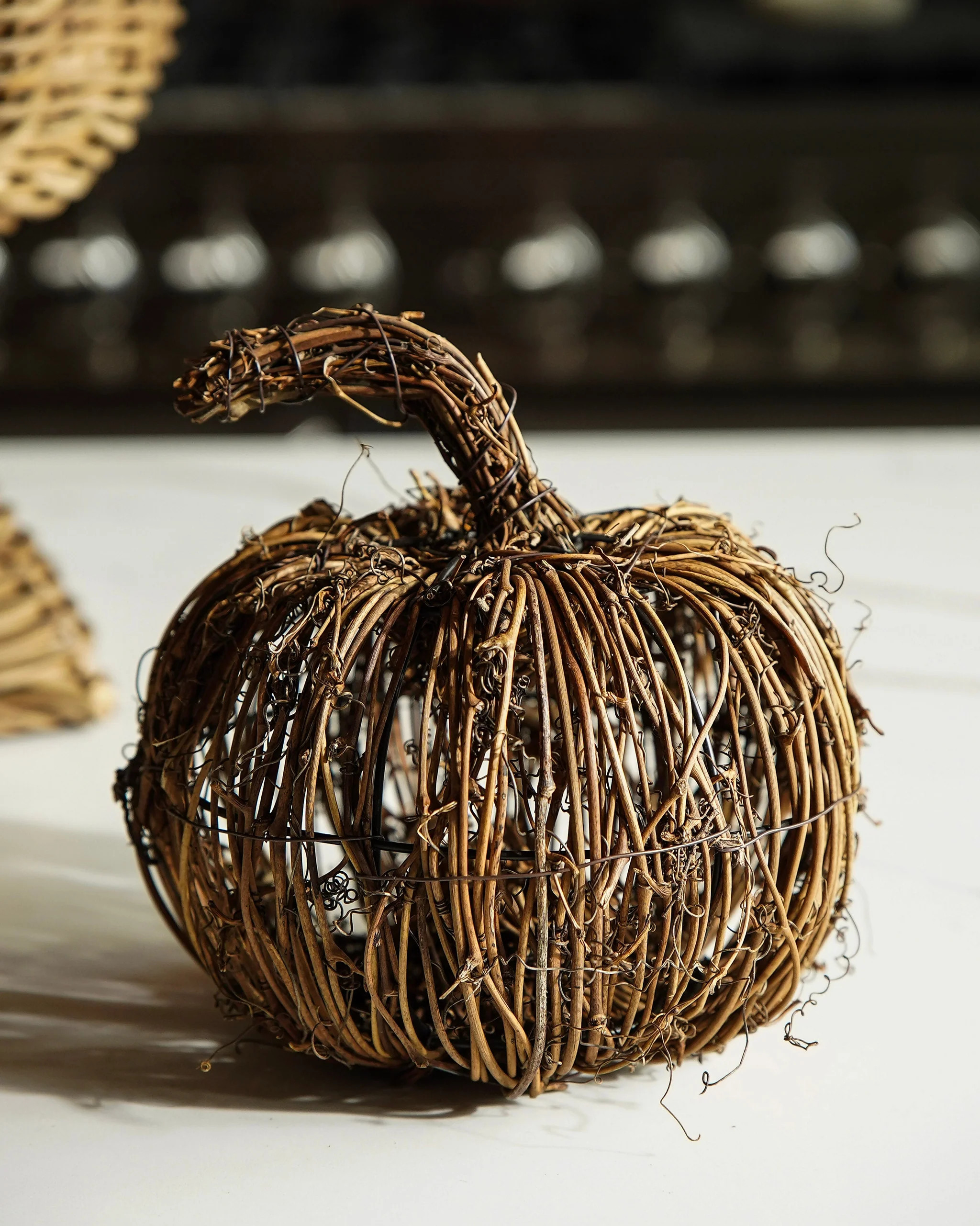 Natural Twig Pumpkin | Large | MJHome