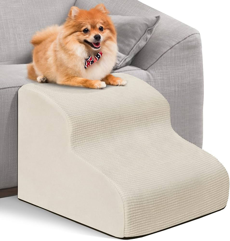 Dog Ramp Stairs 2 Steps for Small Dogs and Cats Light Beige, Pet Dog Ladder for Sofa Bed, Dogs Ca... | Amazon (UK)