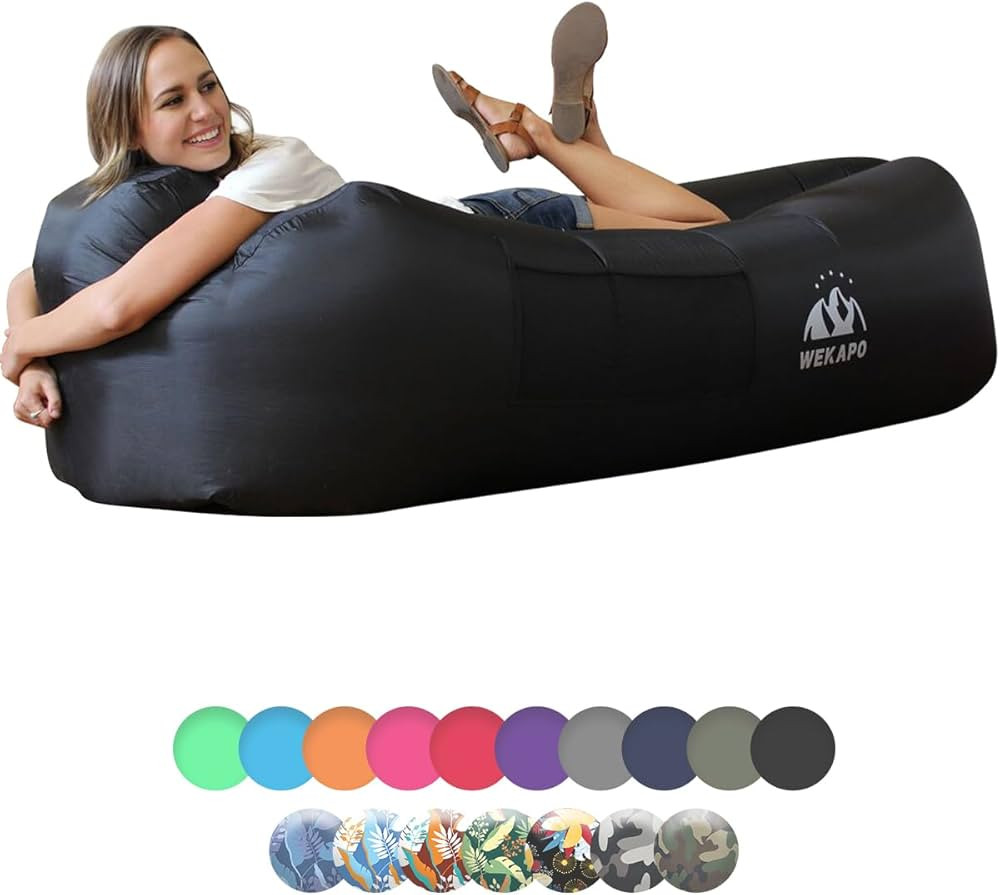 WEKAPO Inflatable Lounger Air Sofa Chair–Camping & Beach Accessories–Portable Water Proof Cou... | Amazon (US)