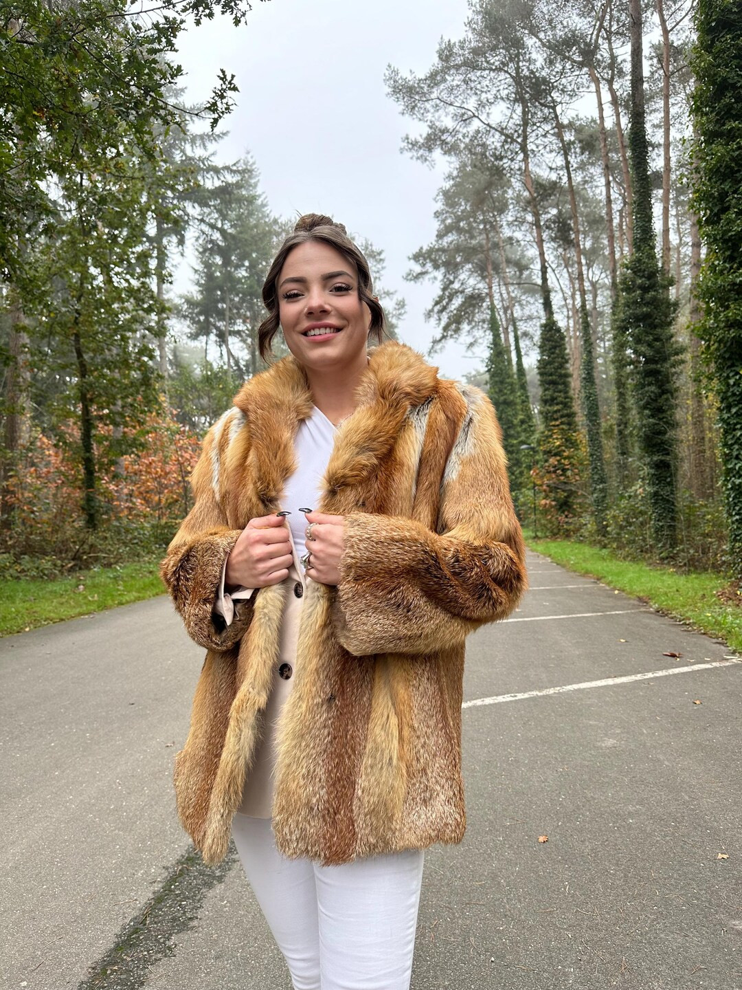 Classic Red Fox Fur Jacket Medium Size, Luxurious and Timeless Style, Genuine Red Fox Fur, Vintag... | Etsy (US)