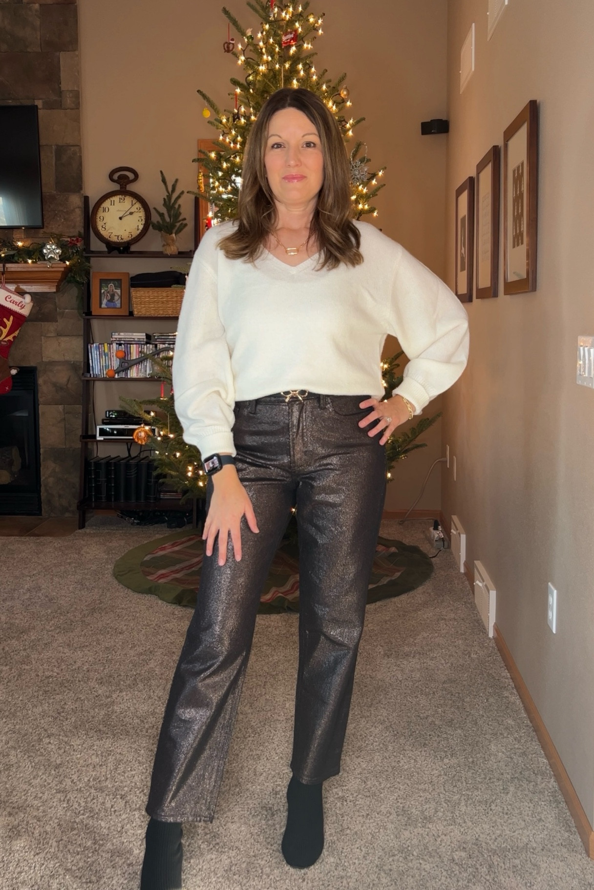 I’m doing 25 outfits in 25 days as we countdown to Christmas!

This is look #11!! 15 days until Christmas! 

Sweater- tts, in size S 
Sparkle denim- tts
Booties - added similar options



#LTKOver40 #LTKHoliday #LTKSeasonal