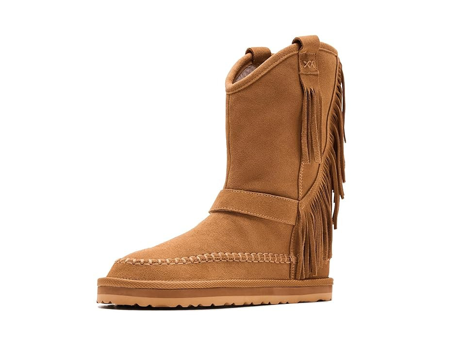 Free People Faye Fringe Pull-On Boots Women's Boots Toffee Suede : EU 36 (US Women's 6) M | Zappos