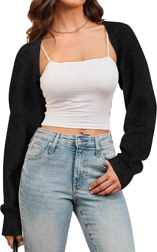 Arach&Cloz Women's Wool Blend Bolero Shrug Fall Fashion Cropped Cardigans | Amazon (US)