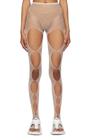 Pink Fishnet Cut-Out Stockings | SSENSE